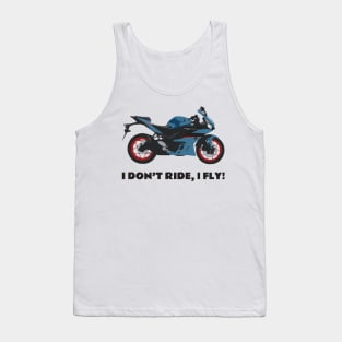 I don't ride, I fly! Yamaha YZF-R3 Aquamarine Tank Top